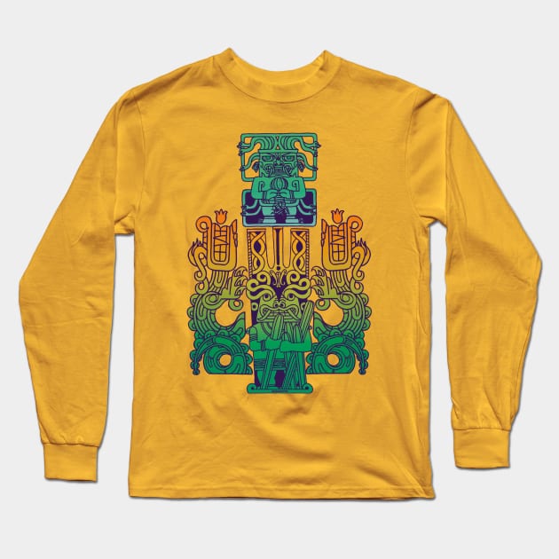 Chavin Wachuma 02 Long Sleeve T-Shirt by AgaCactus